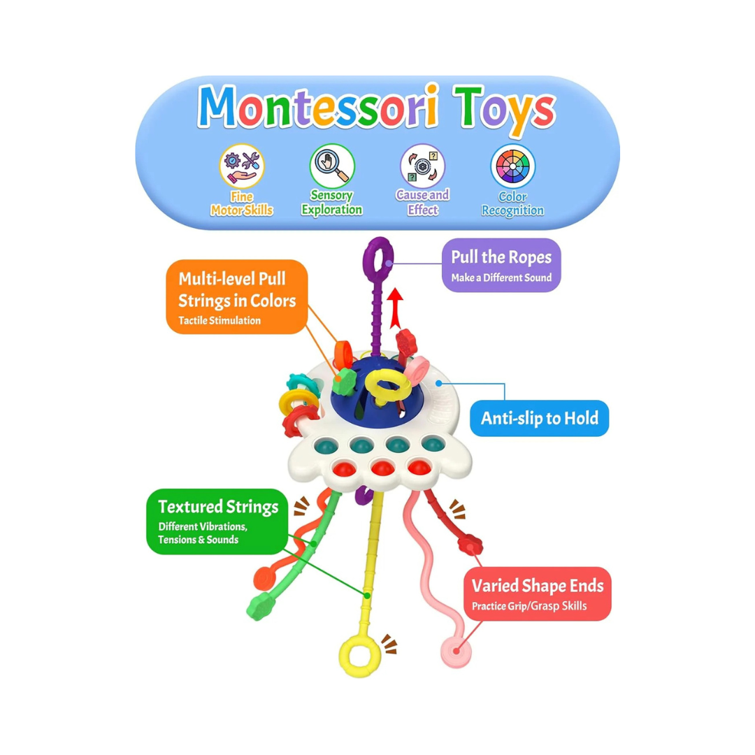 Yetonamr Baby Sensory Montessori Toys for 6-12-18 Months, Silicone Teething Toys