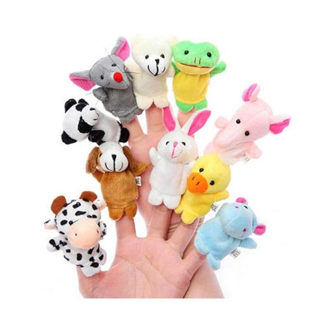 10pcs/set Cartoon Animal Finger Puppet Plush Toys Children Favor Dolls