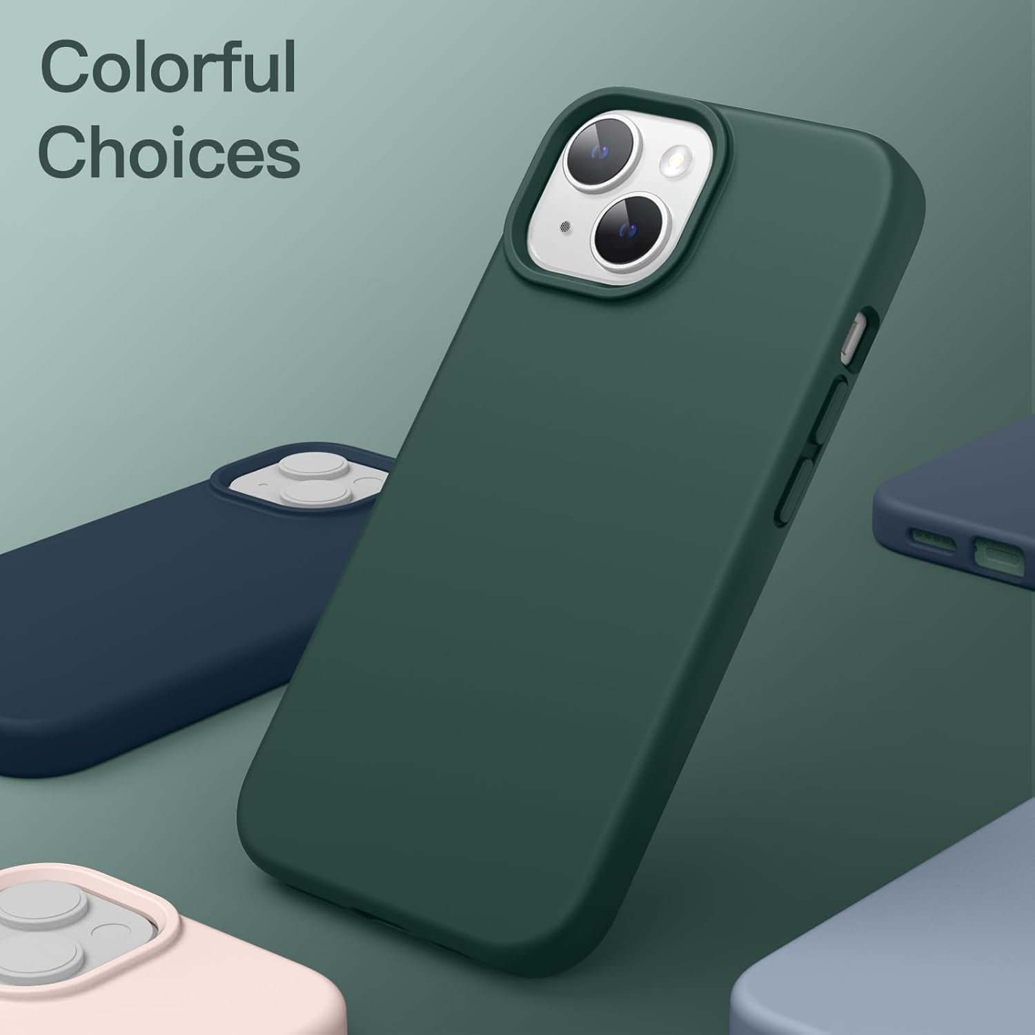 JETech Silicone Case for iPhone 14 6.1-Inch, Silky-Soft Touch Full-Body Protective Phone Case, Shockproof Cover with Microfiber Lining (Sierra Blue)