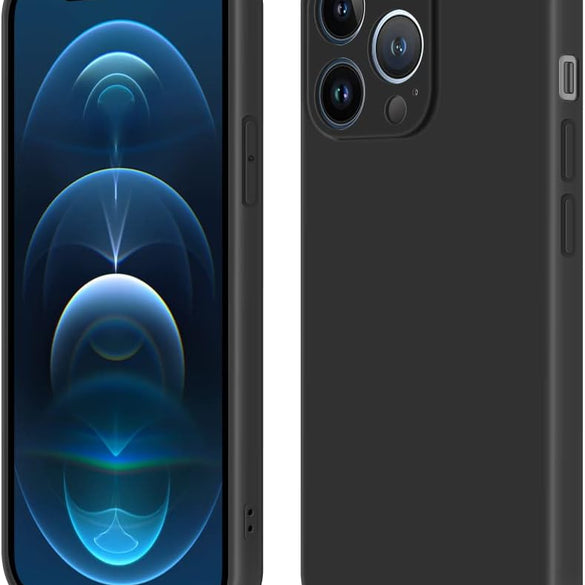 INFOSUN iPhone 15 Pro Case Silicone Protective Cover, Ultra Slim Soft Silicone Gel TPU Cover, Anti-Scratch Anti-Fingerprint Case Compatible with Apple iPhone 15 Pro(6.1Inch) (2023) (Black)