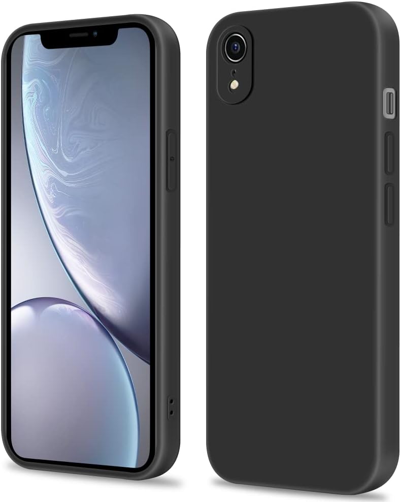 INFOSUN iPhone 15 Pro Case Silicone Protective Cover, Ultra Slim Soft Silicone Gel TPU Cover, Anti-Scratch Anti-Fingerprint Case Compatible with Apple iPhone 15 Pro(6.1Inch) (2023) (Black)