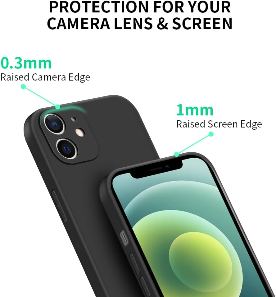 INFOSUN iPhone 15 Pro Case Silicone Protective Cover, Ultra Slim Soft Silicone Gel TPU Cover, Anti-Scratch Anti-Fingerprint Case Compatible with Apple iPhone 15 Pro(6.1Inch) (2023) (Black)