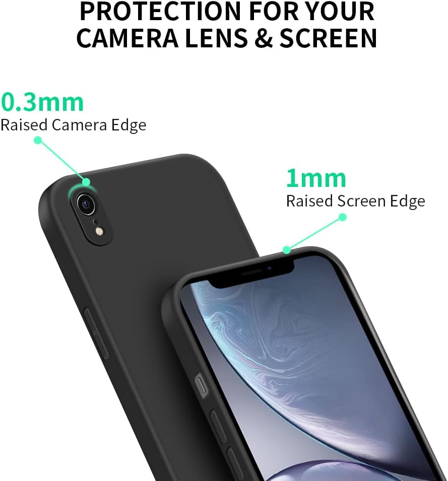INFOSUN iPhone 15 Pro Case Silicone Protective Cover, Ultra Slim Soft Silicone Gel TPU Cover, Anti-Scratch Anti-Fingerprint Case Compatible with Apple iPhone 15 Pro(6.1Inch) (2023) (Black)
