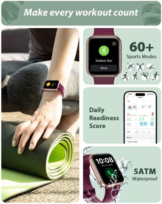 Smart Watch for Men Women (Answer/Make Call), Alexa Built-in, 1.8" Touch Screen Fitness Watch with SpO2 Sleep Monitor, 100 Sport, IP68 Waterproof Step Counter Smartwatch for iOS Android