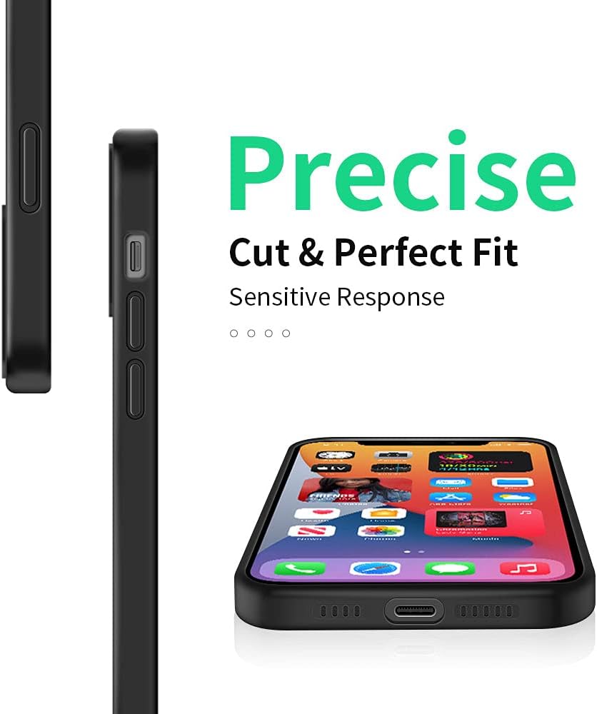INFOSUN iPhone 15 Pro Case Silicone Protective Cover, Ultra Slim Soft Silicone Gel TPU Cover, Anti-Scratch Anti-Fingerprint Case Compatible with Apple iPhone 15 Pro(6.1Inch) (2023) (Black)