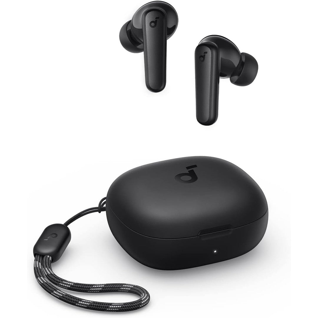 Soundcore by Anker R50i True Wireless Earbuds, 10mm Drivers with Big Bass, Bluetooth 5.3, 30H Long Playtime, Water-Resistant, 2 Mics for AI Clear Calls, 22 Preset EQs, Customization via App (Black)