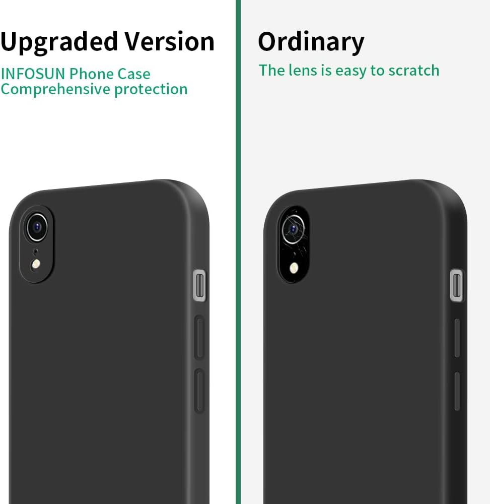 INFOSUN iPhone 15 Pro Case Silicone Protective Cover, Ultra Slim Soft Silicone Gel TPU Cover, Anti-Scratch Anti-Fingerprint Case Compatible with Apple iPhone 15 Pro(6.1Inch) (2023) (Black)