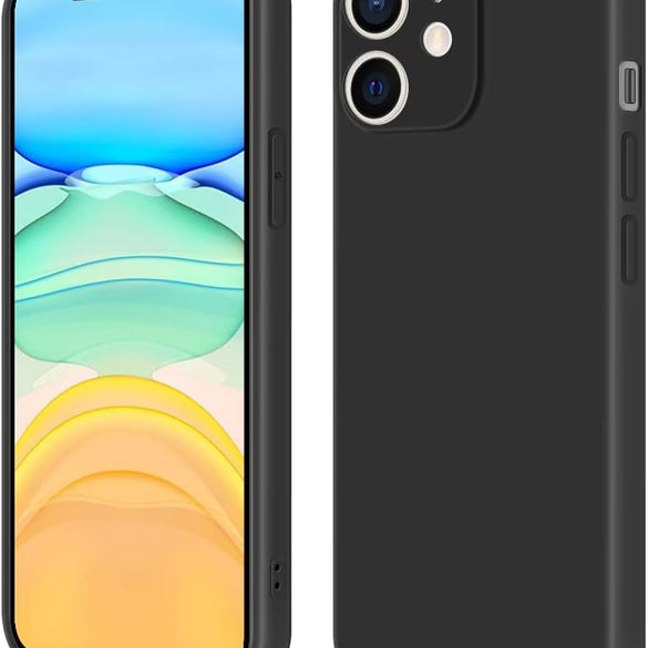 INFOSUN iPhone 15 Pro Case Silicone Protective Cover, Ultra Slim Soft Silicone Gel TPU Cover, Anti-Scratch Anti-Fingerprint Case Compatible with Apple iPhone 15 Pro(6.1Inch) (2023) (Black)