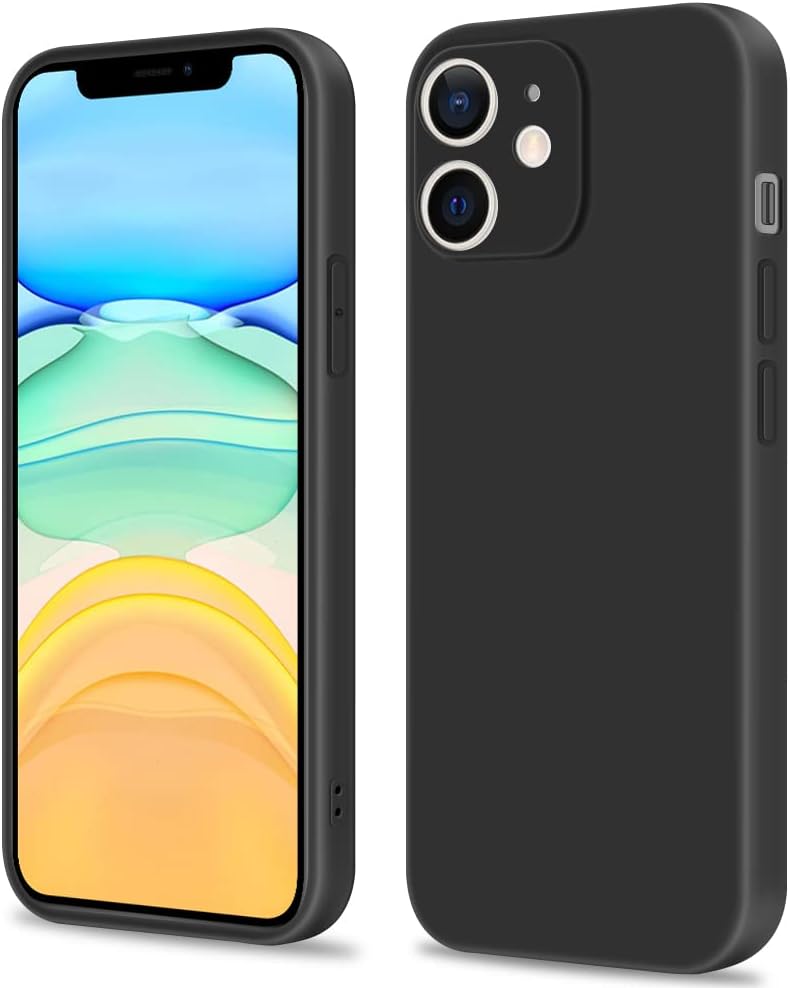 INFOSUN iPhone 15 Pro Case Silicone Protective Cover, Ultra Slim Soft Silicone Gel TPU Cover, Anti-Scratch Anti-Fingerprint Case Compatible with Apple iPhone 15 Pro(6.1Inch) (2023) (Black)
