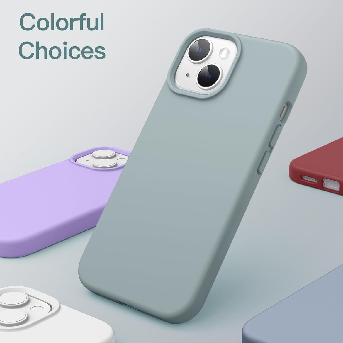 JETech Silicone Case for iPhone 14 6.1-Inch, Silky-Soft Touch Full-Body Protective Phone Case, Shockproof Cover with Microfiber Lining (Sierra Blue)