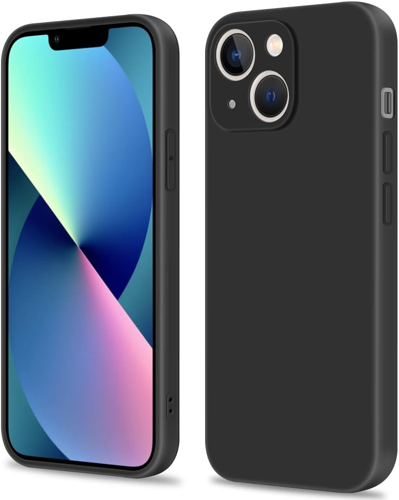 INFOSUN iPhone 15 Pro Case Silicone Protective Cover, Ultra Slim Soft Silicone Gel TPU Cover, Anti-Scratch Anti-Fingerprint Case Compatible with Apple iPhone 15 Pro(6.1Inch) (2023) (Black)