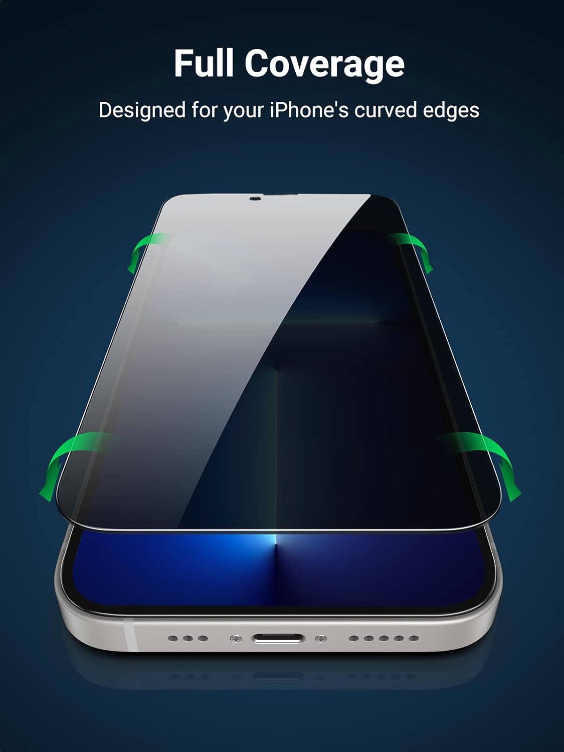 UGREEN 2 Pack for iPhone 17 Pro Max Screen Protector Privacy 6.9'' 100% Privacy Protection 1:1 Full Coverage Military Grade 9H Tempered Glass Anti-Spy Screen Protector Easy to Install