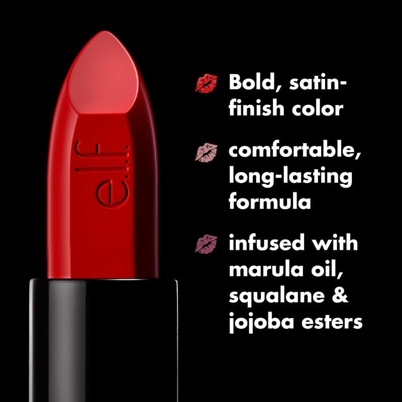 e.l.f. O Face Satin Lipstick, Richly Pigmented No Regrets