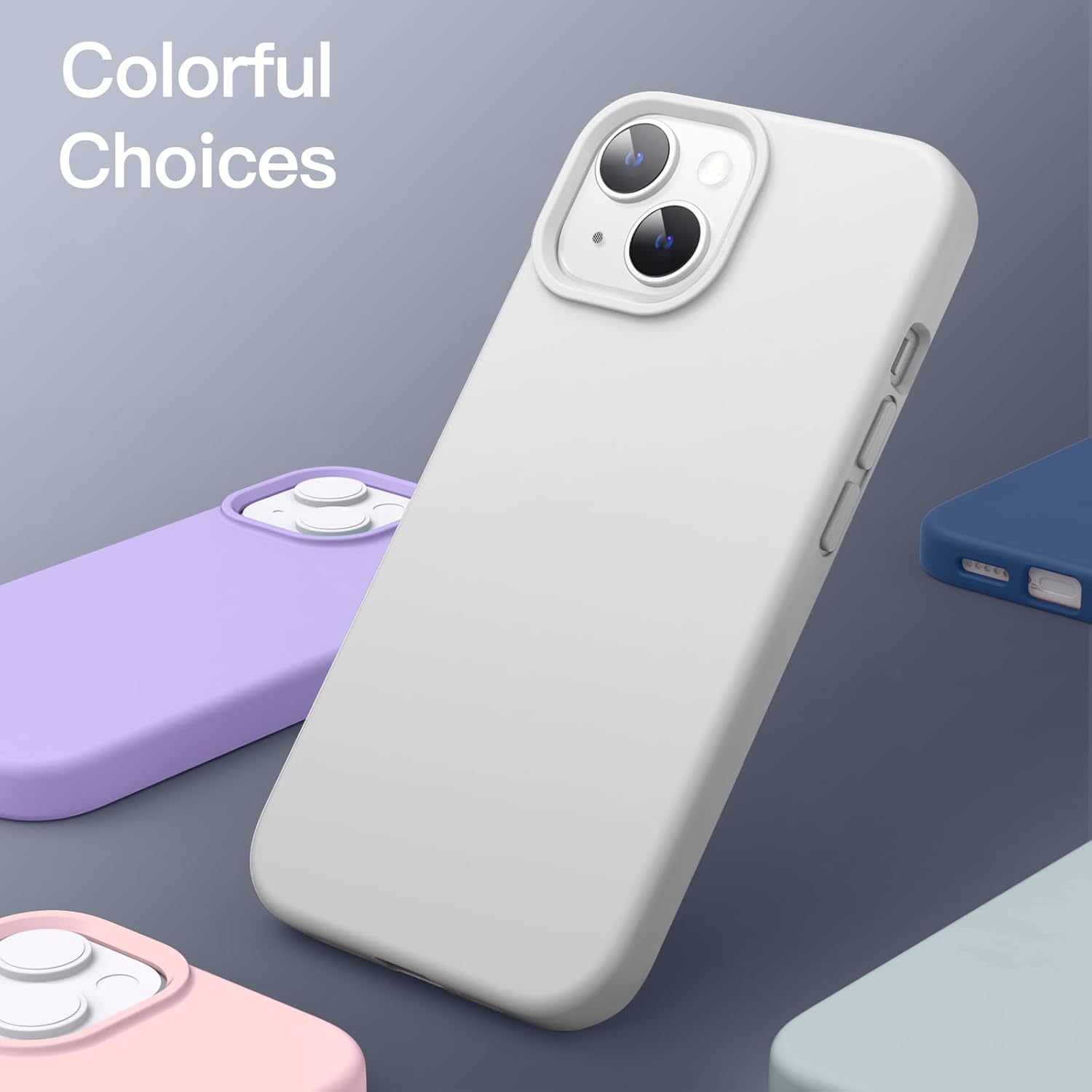 JETech Silicone Case for iPhone 14 6.1-Inch, Silky-Soft Touch Full-Body Protective Phone Case, Shockproof Cover with Microfiber Lining (Sierra Blue)