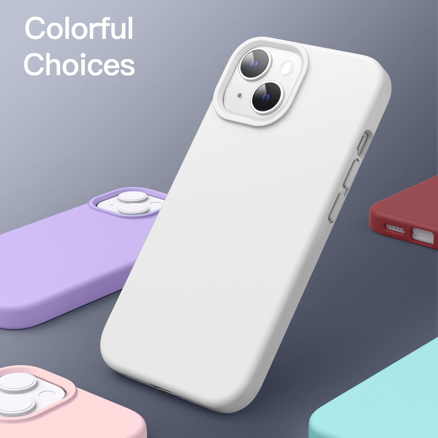 JETech Silicone Case for iPhone 14 6.1-Inch, Silky-Soft Touch Full-Body Protective Phone Case, Shockproof Cover with Microfiber Lining (Sierra Blue)