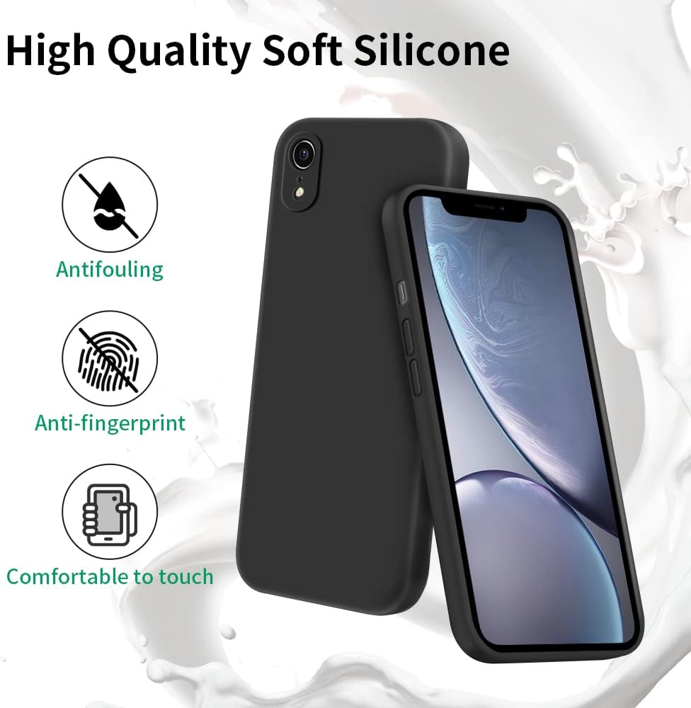 INFOSUN iPhone 15 Pro Case Silicone Protective Cover, Ultra Slim Soft Silicone Gel TPU Cover, Anti-Scratch Anti-Fingerprint Case Compatible with Apple iPhone 15 Pro(6.1Inch) (2023) (Black)