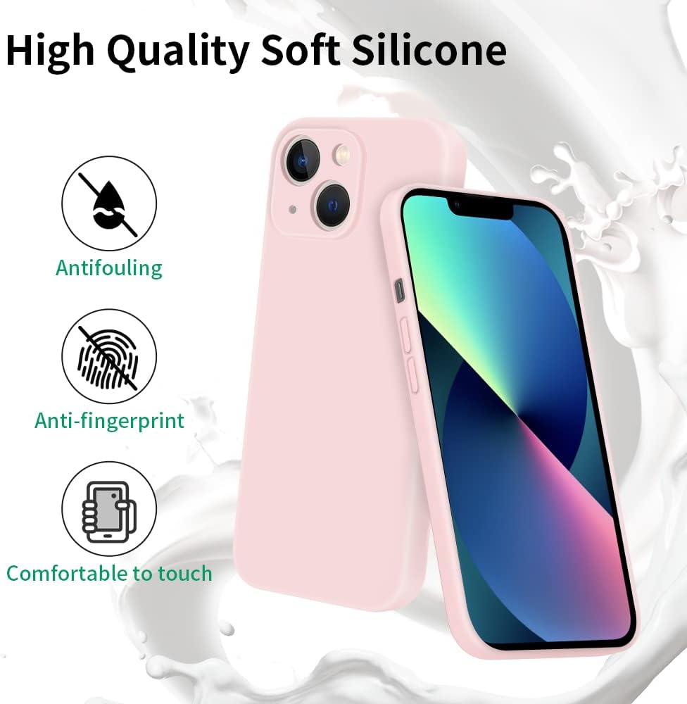 INFOSUN iPhone 15 Pro Case Silicone Protective Cover, Ultra Slim Soft Silicone Gel TPU Cover, Anti-Scratch Anti-Fingerprint Case Compatible with Apple iPhone 15 Pro(6.1Inch) (2023) (Black)