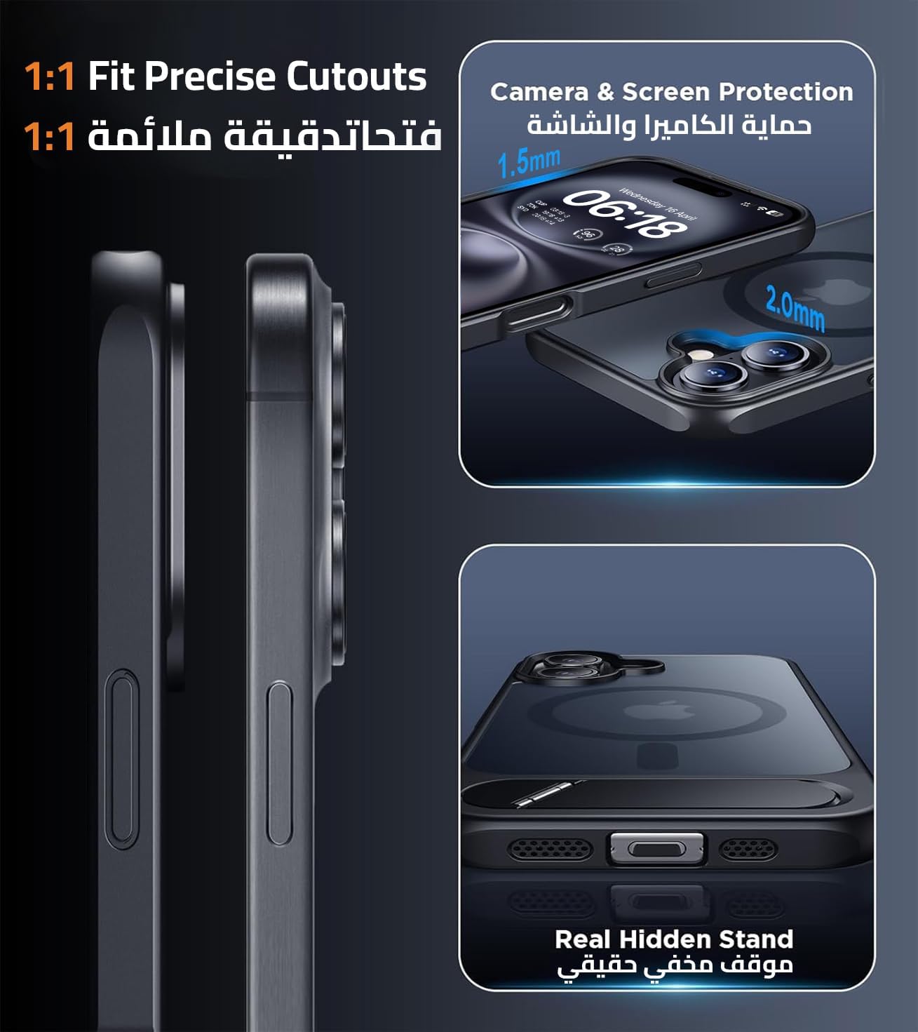 Eligo for iPhone 12 Pro Max Case, Compatible with MagSafe, Magnetic Cover with Invisible Stand, Shockproof Protection Phone Shell, Matte Kickstand Back Cases for Apple 12 Pro Max 6.7" (2020) (Black)