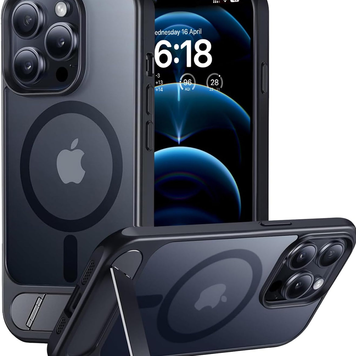 Eligo for iPhone 12 Pro Max Case, Compatible with MagSafe, Magnetic Cover with Invisible Stand, Shockproof Protection Phone Shell, Matte Kickstand Back Cases for Apple 12 Pro Max 6.7" (2020) (Black)