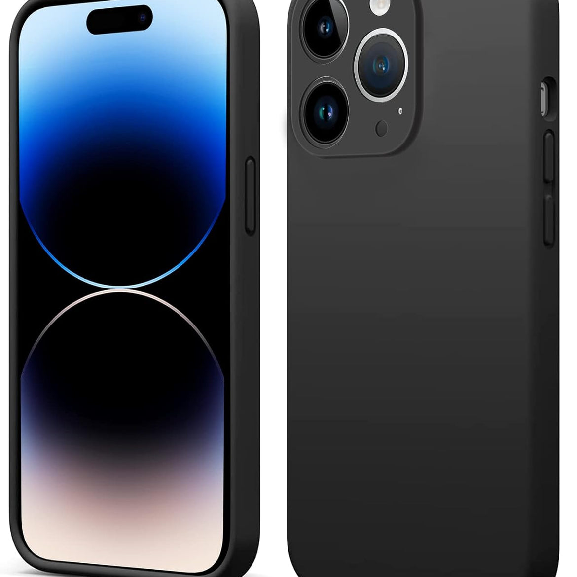 INFOSUN iPhone 15 Pro Case Silicone Protective Cover, Ultra Slim Soft Silicone Gel TPU Cover, Anti-Scratch Anti-Fingerprint Case Compatible with Apple iPhone 15 Pro(6.1Inch) (2023) (Black)