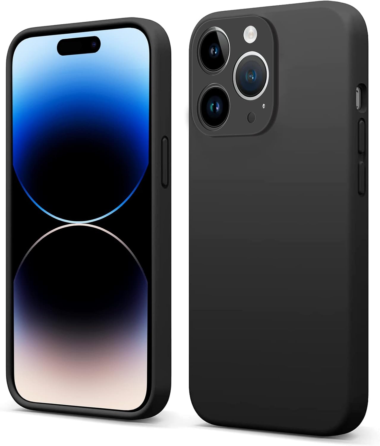 INFOSUN iPhone 15 Pro Case Silicone Protective Cover, Ultra Slim Soft Silicone Gel TPU Cover, Anti-Scratch Anti-Fingerprint Case Compatible with Apple iPhone 15 Pro(6.1Inch) (2023) (Black)