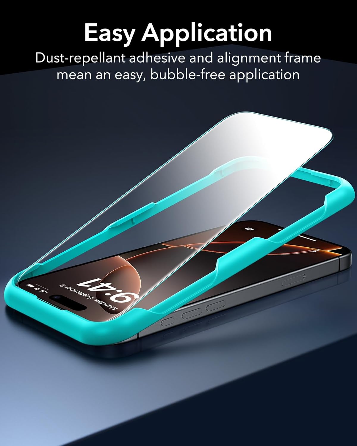 ESR 3 Pack for iPhone 17 Pro Max Screen Protectors, High Clarity, 9H Hardness Scratch Resistant, Military-Grade Tempered Glass, Shatterproof, Screen Guard with Easy Installation Tool