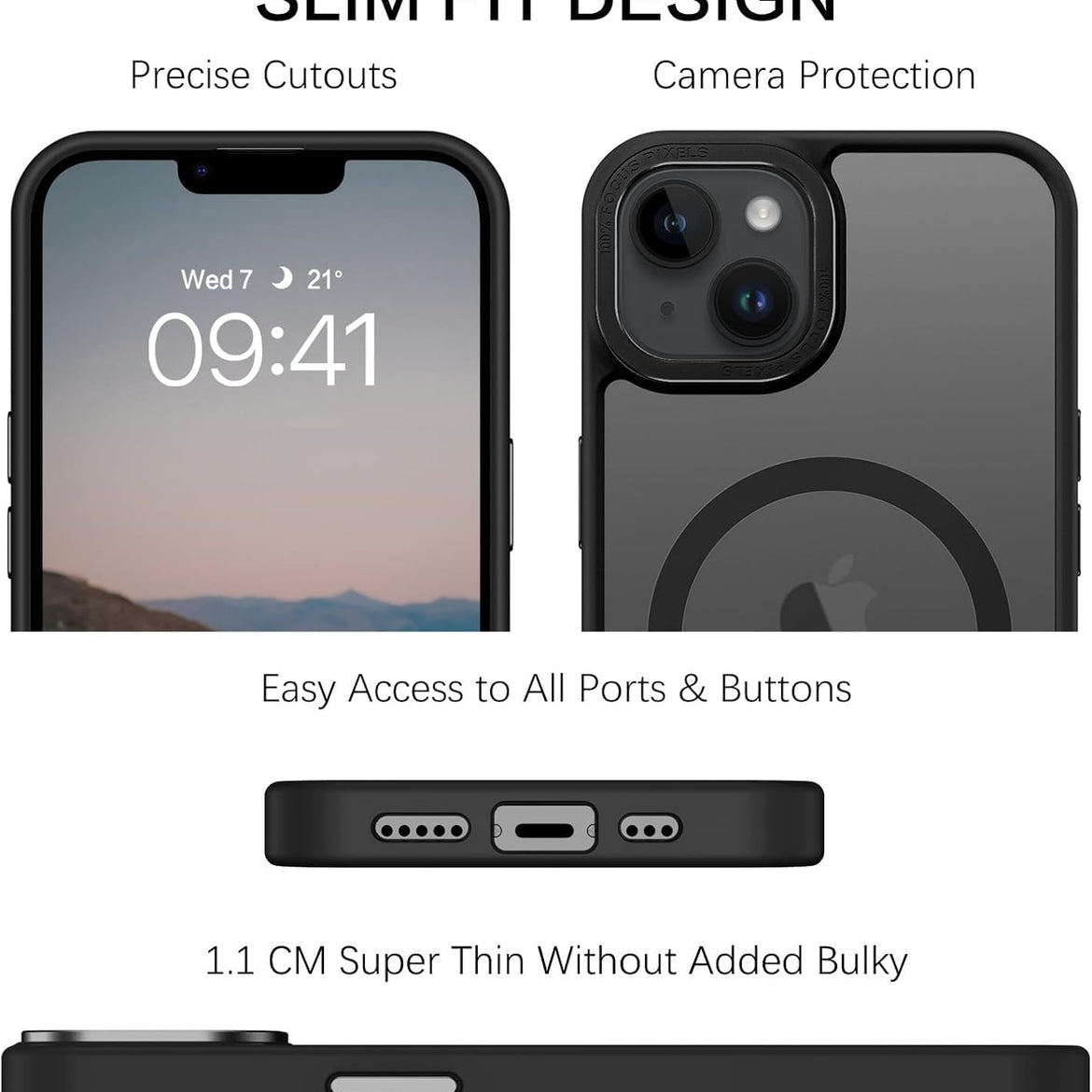 Eligo Magnetic Case for iPhone 11, Compatible with MagSafe Shockproof Protection Cover, Translucent Matte Phone Case with Strong Magnet, Slim Case for Apple 11 6.1 Inch (2019)(Black)