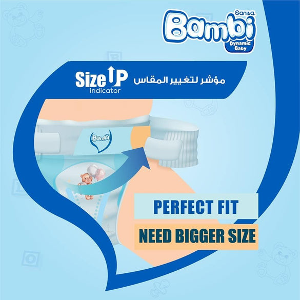 Sanita Bambi Baby Diapers Jumbo Pack Size 5, X-Large, 12-22 KG, 162 Count