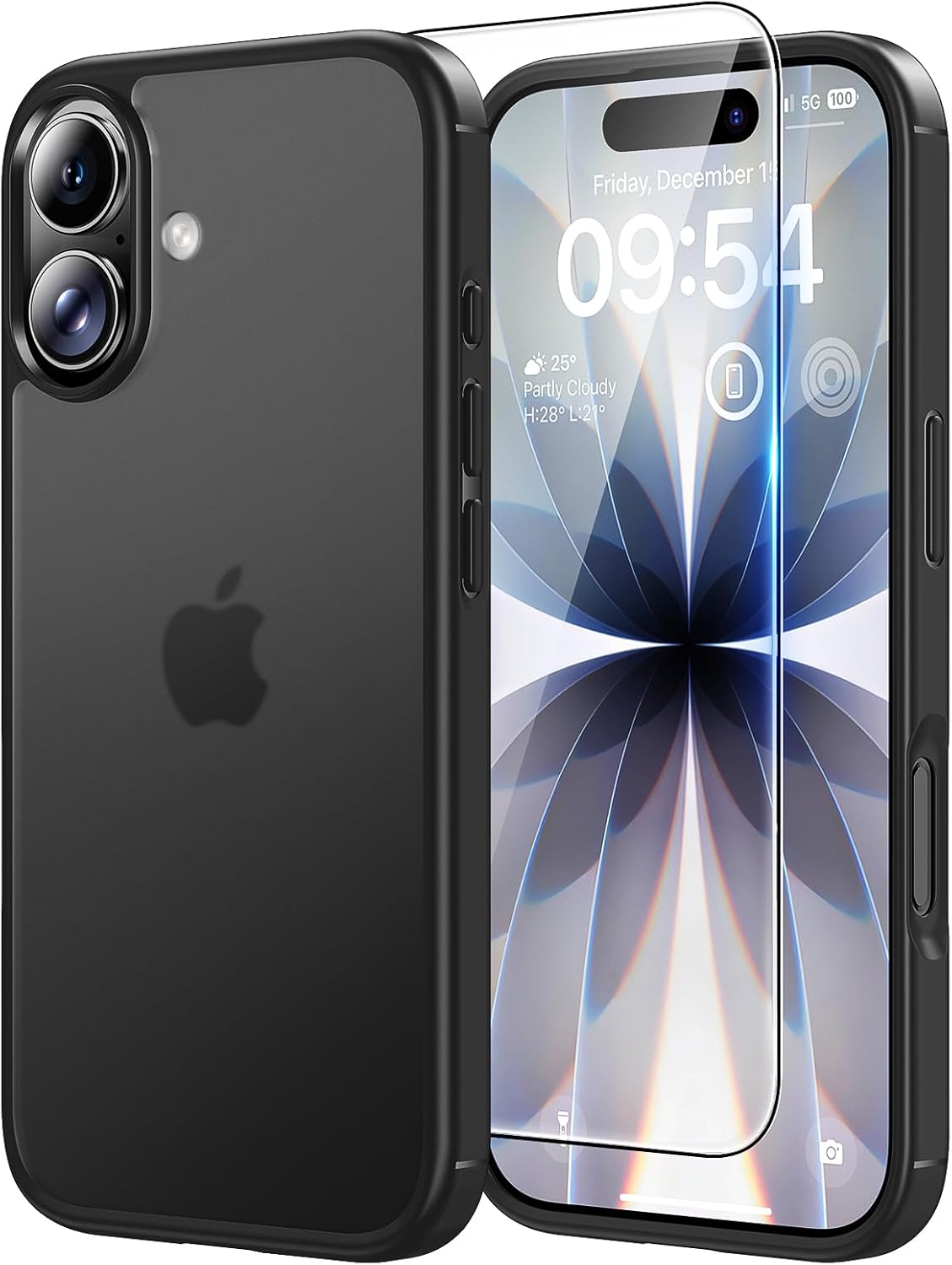 TAURI for iPhone 17 Pro Case with 1-Pack Screen Protector, Camera Lens Full Protection, Military-Grade Protection, Shockproof Transparent Back Bumper Phone Cover - Clear