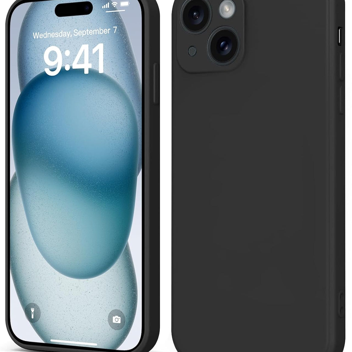 INFOSUN iPhone 15 Pro Case Silicone Protective Cover, Ultra Slim Soft Silicone Gel TPU Cover, Anti-Scratch Anti-Fingerprint Case Compatible with Apple iPhone 15 Pro(6.1Inch) (2023) (Black)