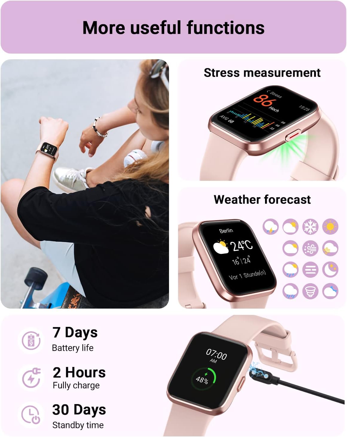 Smart Watch for Men Women (Answer/Make Call), Alexa Built-in, 1.8" Touch Screen Fitness Watch with SpO2 Sleep Monitor, 100 Sport, IP68 Waterproof Step Counter Smartwatch for iOS Android