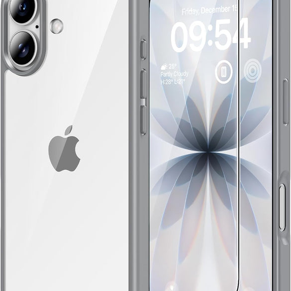 TAURI for iPhone 17 Pro Case with 1-Pack Screen Protector, Camera Lens Full Protection, Military-Grade Protection, Shockproof Transparent Back Bumper Phone Cover - Clear