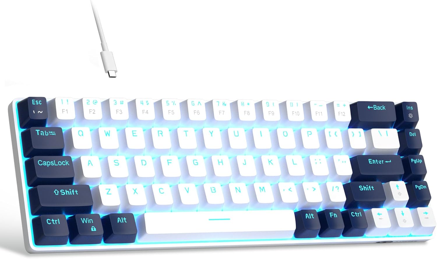 MageGee Portable 60% Mechanical Gaming Keyboard (Grey/Blue Switch)