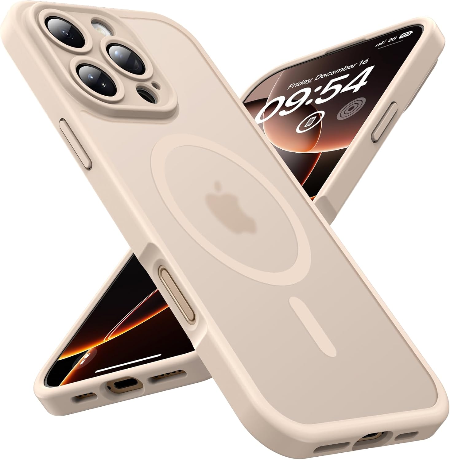 TOCOL for iPhone 17 Pro Max Case 6.9-inch, Built-in Magnetic Ring, Upgraded Camera Protection, Compatible with Magsafe, Military Grade Shockproof, Non-slip Translucent Matte Case, Black