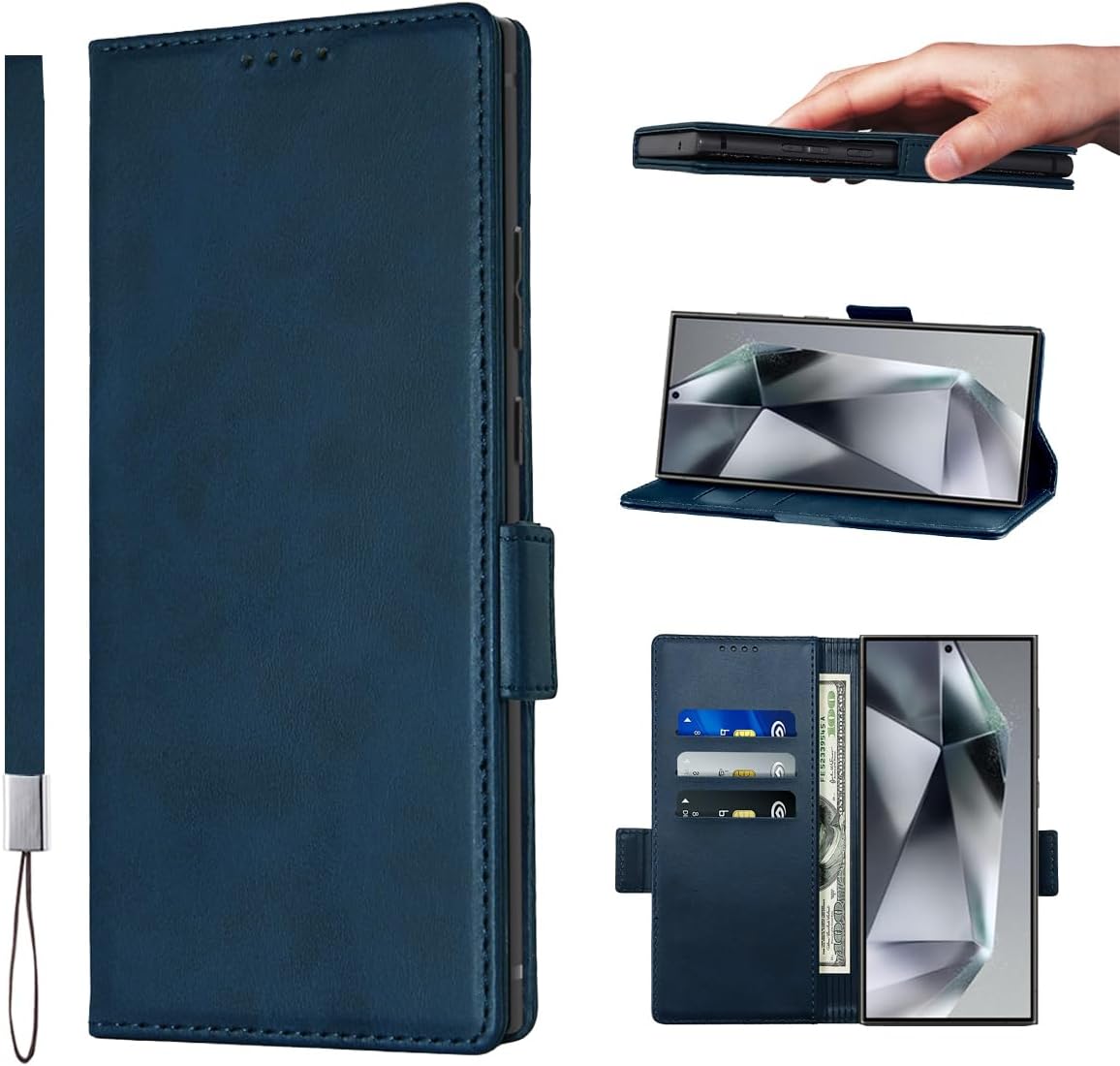 LANJLM Samsung Galaxy A53 5G Case PU Leather Wallet Case Card Holder Shockproof Flip Cover - Brown khaki