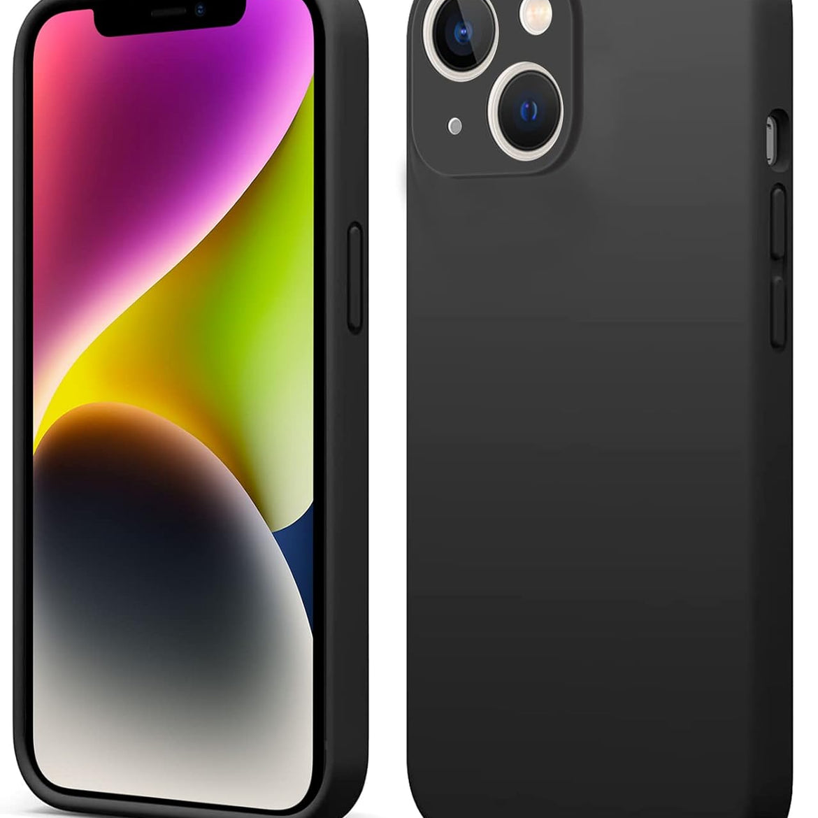 INFOSUN iPhone 15 Pro Case Silicone Protective Cover, Ultra Slim Soft Silicone Gel TPU Cover, Anti-Scratch Anti-Fingerprint Case Compatible with Apple iPhone 15 Pro(6.1Inch) (2023) (Black)