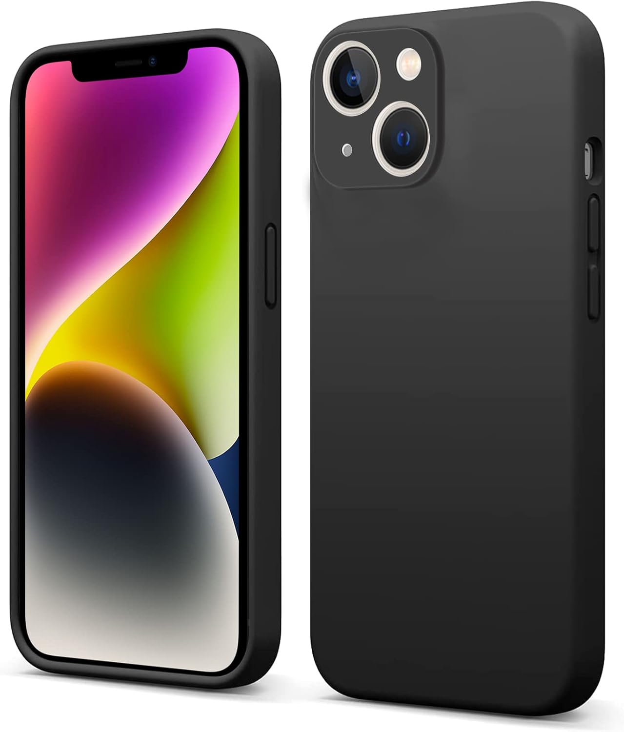 INFOSUN iPhone 15 Pro Case Silicone Protective Cover, Ultra Slim Soft Silicone Gel TPU Cover, Anti-Scratch Anti-Fingerprint Case Compatible with Apple iPhone 15 Pro(6.1Inch) (2023) (Black)