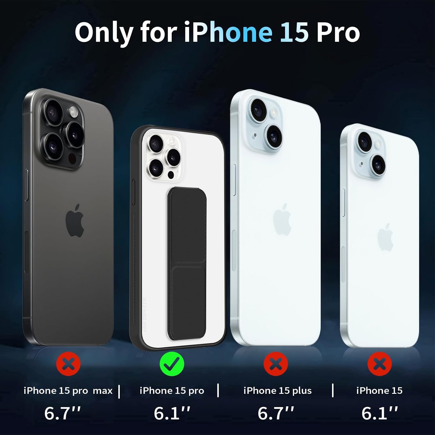 INFOSUN for iPhone 14 Pro Case Stand Cover Matte Cases with Frosted Back Hand Grip Kickstand Cover Holder Shockproof Translucent Design for iPhone 14 Pro (6.1 Inch) (2022) (Black)
