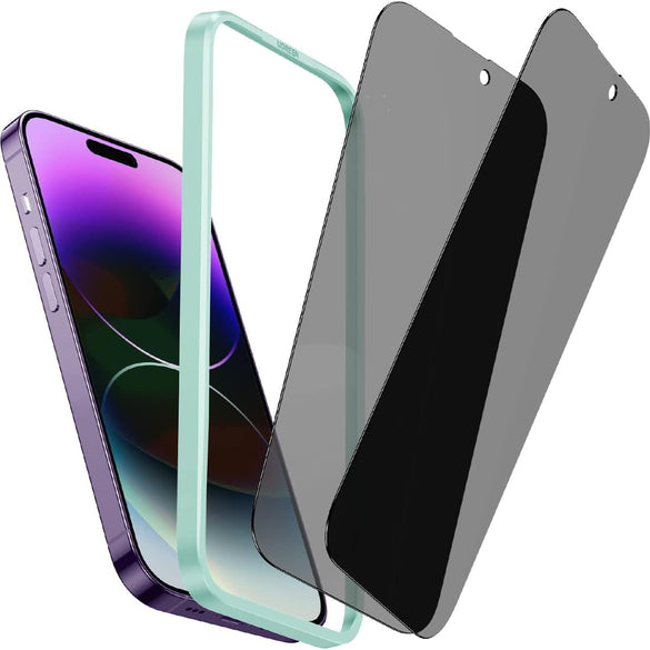 UGREEN 2 Pack for iPhone 17 Pro Max Screen Protector Privacy 6.9'' 100% Privacy Protection 1:1 Full Coverage Military Grade 9H Tempered Glass Anti-Spy Screen Protector Easy to Install