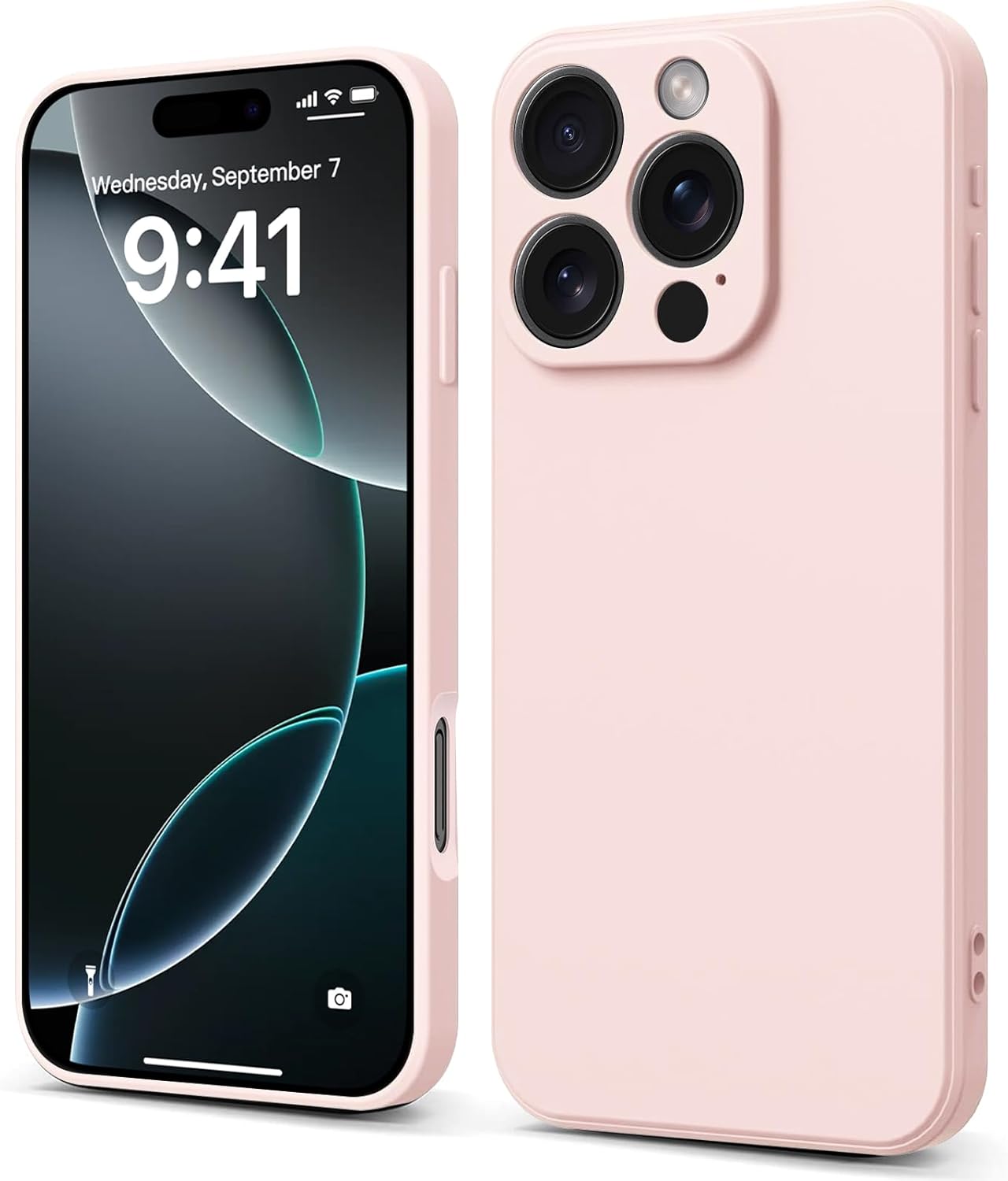 INFOSUN iPhone 15 Pro Case Silicone Protective Cover, Ultra Slim Soft Silicone Gel TPU Cover, Anti-Scratch Anti-Fingerprint Case Compatible with Apple iPhone 15 Pro(6.1Inch) (2023) (Black)