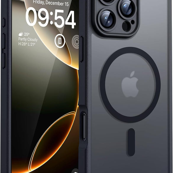 TOCOL for iPhone 17 Pro Max Case 6.9-inch, Built-in Magnetic Ring, Upgraded Camera Protection, Compatible with Magsafe, Military Grade Shockproof, Non-slip Translucent Matte Case, Black