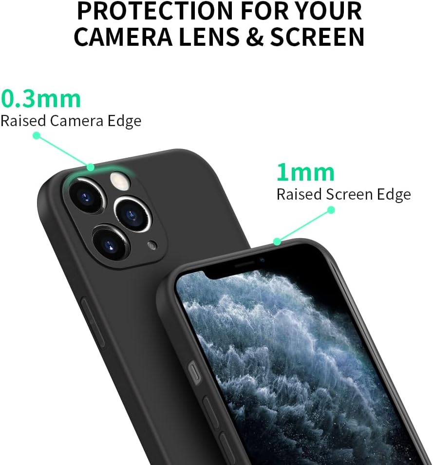 INFOSUN iPhone 15 Pro Case Silicone Protective Cover, Ultra Slim Soft Silicone Gel TPU Cover, Anti-Scratch Anti-Fingerprint Case Compatible with Apple iPhone 15 Pro(6.1Inch) (2023) (Black)