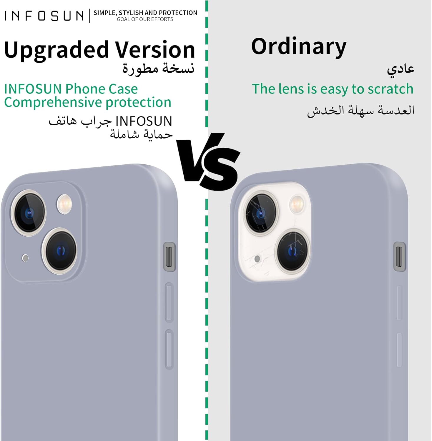 INFOSUN iPhone 15 Pro Case Silicone Protective Cover, Ultra Slim Soft Silicone Gel TPU Cover, Anti-Scratch Anti-Fingerprint Case Compatible with Apple iPhone 15 Pro(6.1Inch) (2023) (Black)