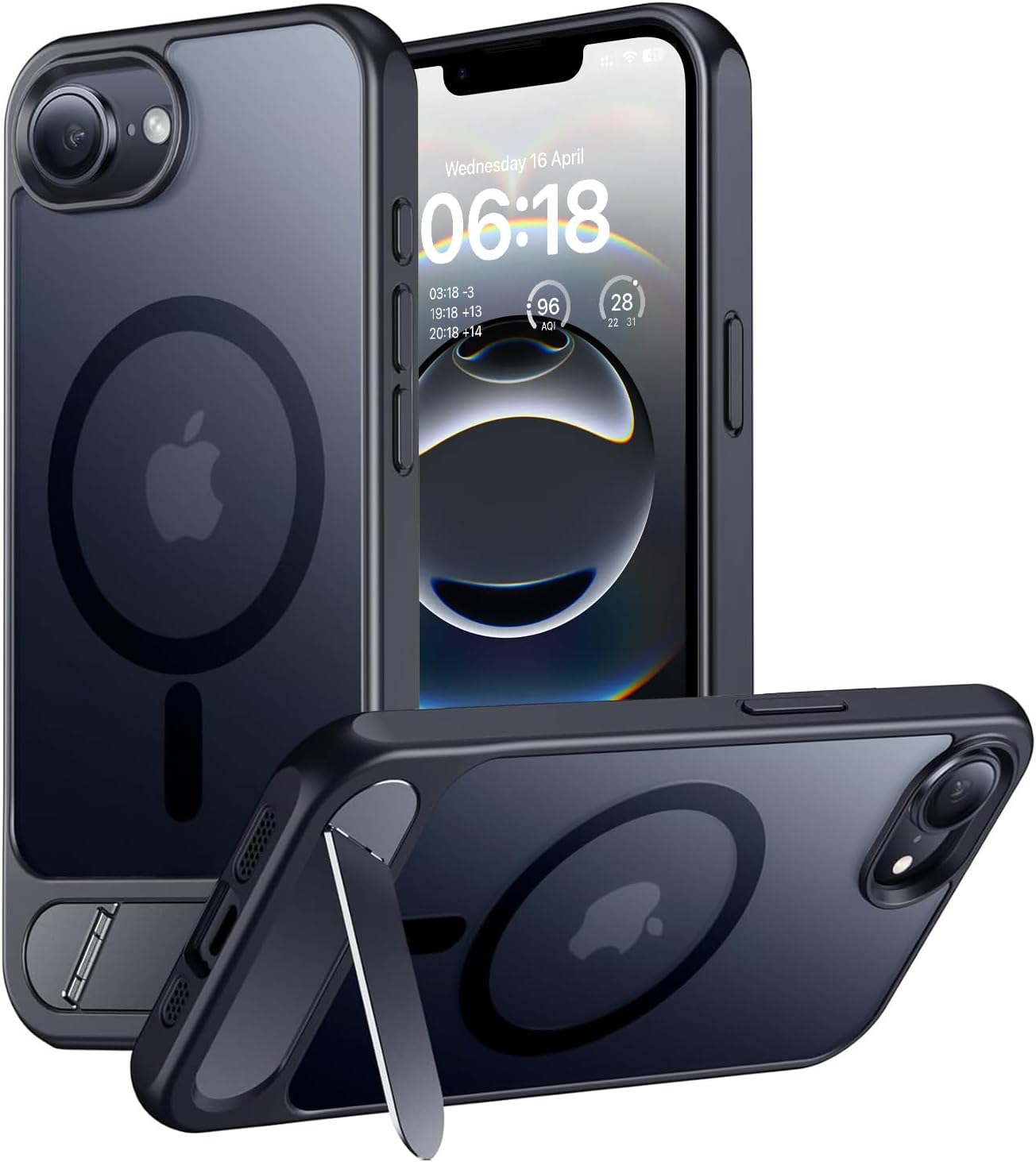 Eligo for iPhone 12 Pro Max Case, Compatible with MagSafe, Magnetic Cover with Invisible Stand, Shockproof Protection Phone Shell, Matte Kickstand Back Cases for Apple 12 Pro Max 6.7" (2020) (Black)