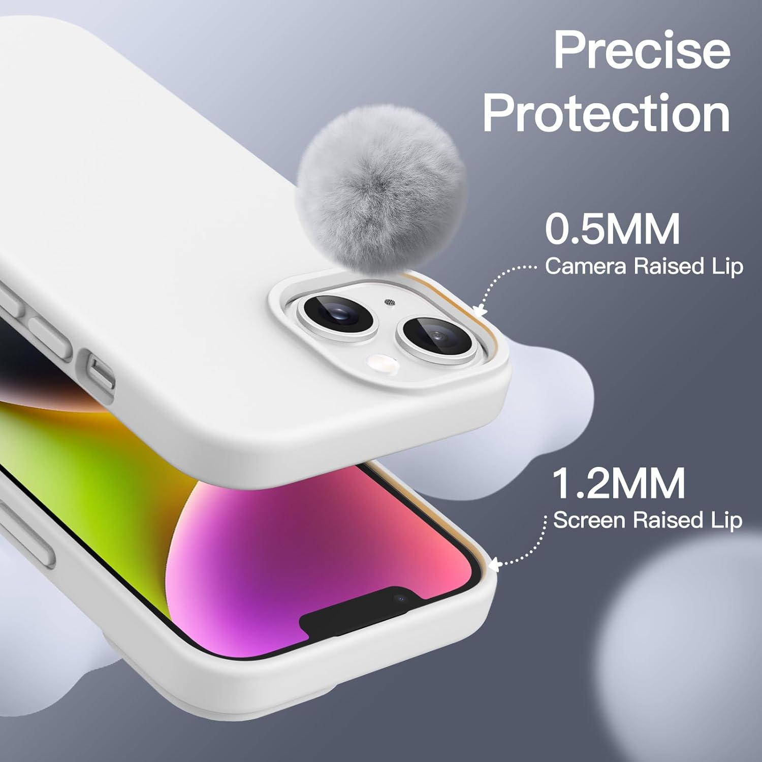 JETech Silicone Case for iPhone 14 6.1-Inch, Silky-Soft Touch Full-Body Protective Phone Case, Shockproof Cover with Microfiber Lining (Sierra Blue)