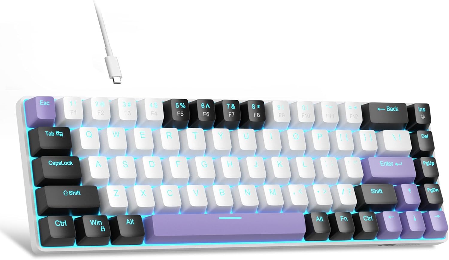 MageGee Portable 60% Mechanical Gaming Keyboard (Grey/Blue Switch)