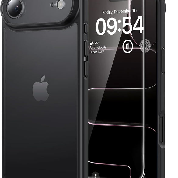 TAURI for iPhone 17 Pro Case with 1-Pack Screen Protector, Camera Lens Full Protection, Military-Grade Protection, Shockproof Transparent Back Bumper Phone Cover - Clear