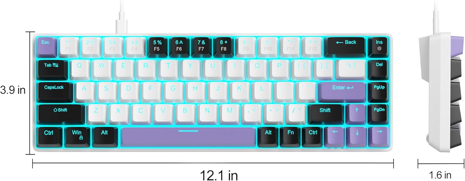 MageGee Portable 60% Mechanical Gaming Keyboard (Grey/Blue Switch)