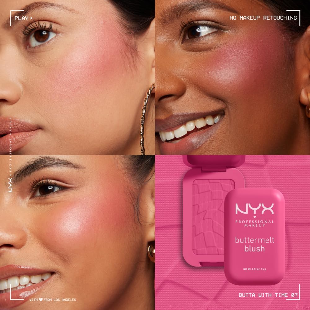 NYX Professional Makeup Buttermelt Blush, Powder Blush, up to 12 H Wear, Fade & Transfer Resistant, Butta Together