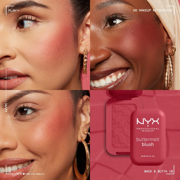 NYX Professional Makeup Buttermelt Blush, Powder Blush, up to 12 H Wear, Fade & Transfer Resistant, Butta Together